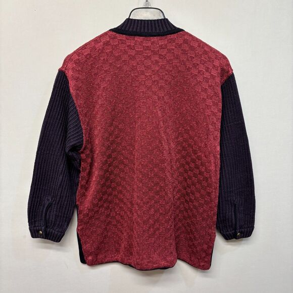 Coogi Australia Women Cardigan Sweater Cable 3D Knit Size Medium Artsy D011 -11 - Picture 13 of 16